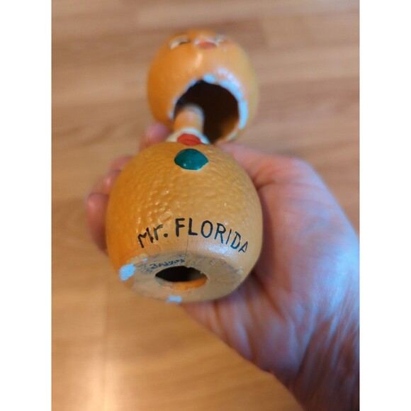 Mr. & Miss Florida Oranges Vintage Souvenir Bobble Heads Japan Kissing Magnetic - Picture 8 of 14